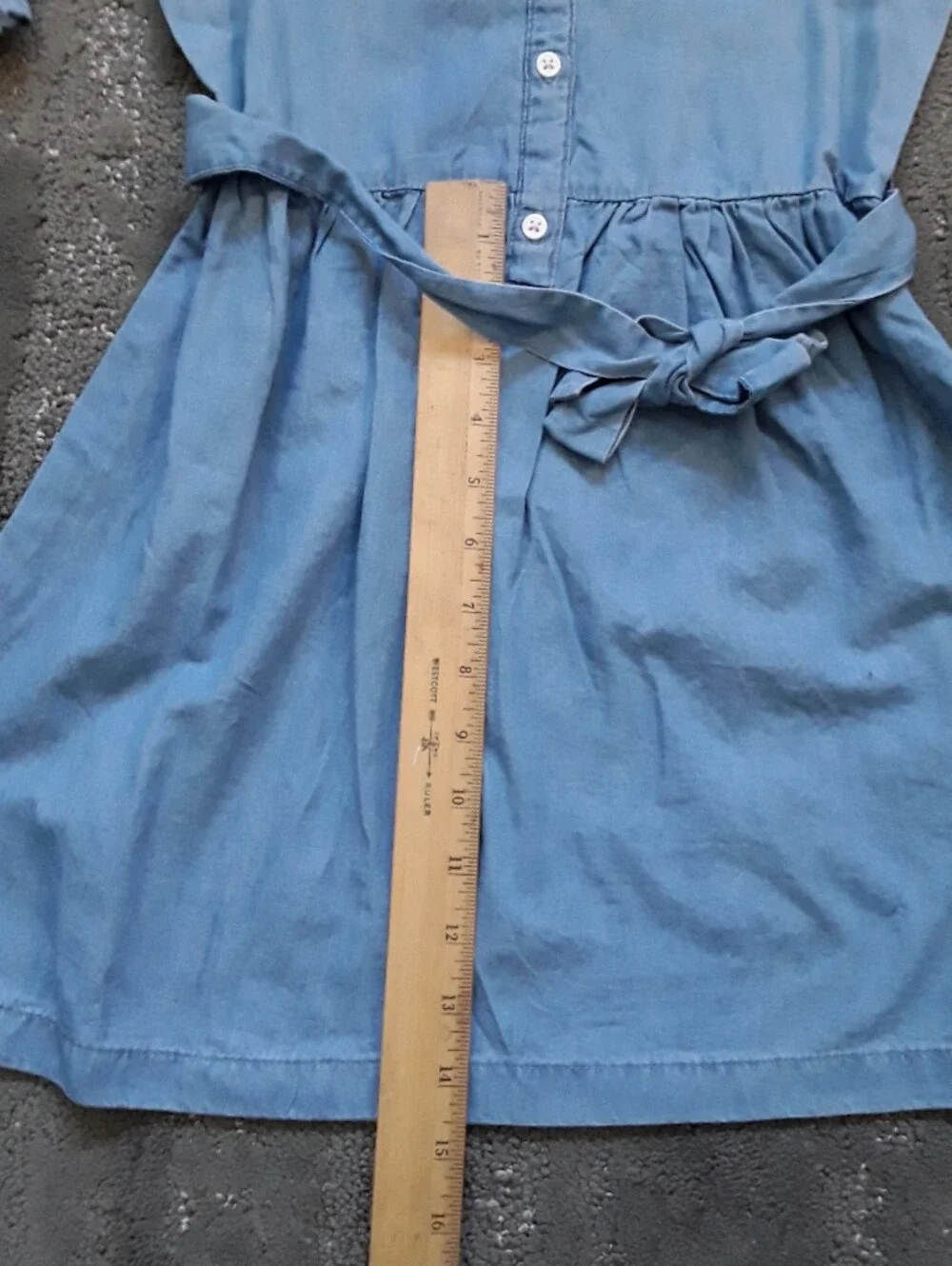 Carters Size 7 Blue Chambray (Soft Denim) Shirt Dress with Waist tie